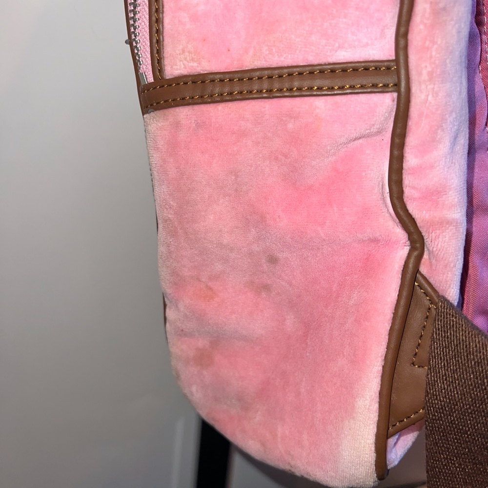 Vintage Rare Pink Juicy Couture Backpack Velour Purse Shoulder Bag y2k preloved - Picture 10 of 15